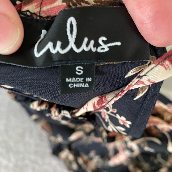 Lulu’s Feel the Music Midnight Blue Floral Print Maxi Dress Size Small NWOT - Picture 11 of 15